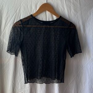 Pieces Sheer Polka Dot Top